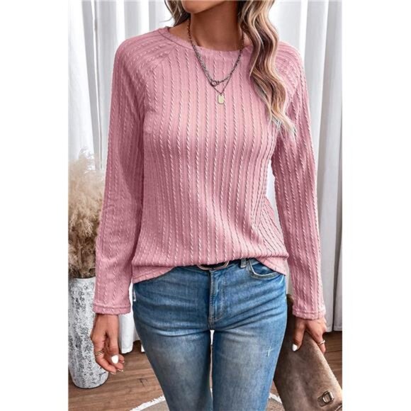 Lightweight Knit Long Sleeve Top – Crewneck Basic Tee for Women - Picture 4 of 7